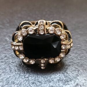 Avon Deco statement Black Onyx ring selected by Paula Abdul